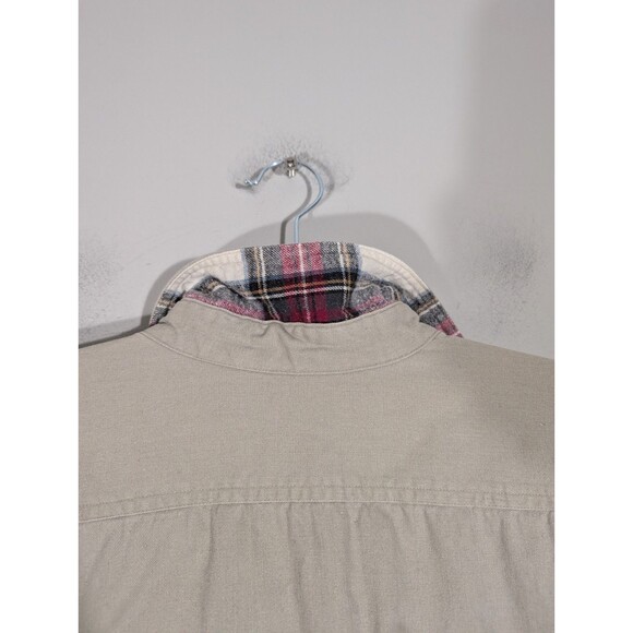 LL Bean Womens Beige Button Up Shacket Sz L Vintage Barncore Countryside Western - Picture 7 of 9
